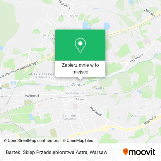 Mapa Bartek. Sklep Przedsiębiorstwa Astra