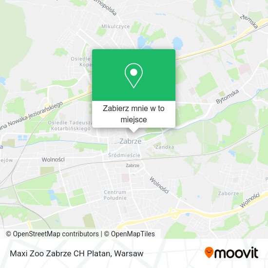 Mapa Maxi Zoo Zabrze CH Platan