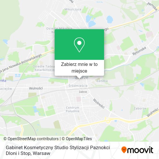 Mapa Gabinet Kosmetyczny Studio Stylizacji Paznokci Dloni i Stop