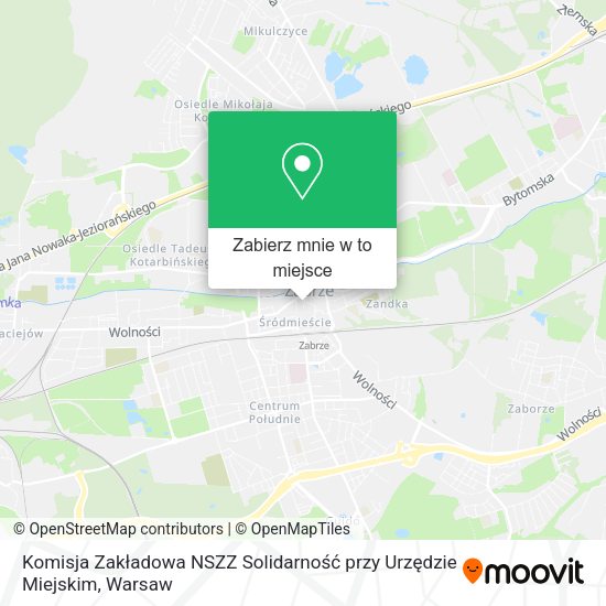 Mapa Komisja Zakładowa NSZZ Solidarność przy Urzędzie Miejskim