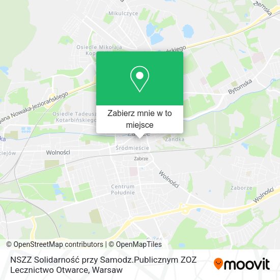 Mapa NSZZ Solidarność przy Samodz.Publicznym ZOZ Lecznictwo Otwarce