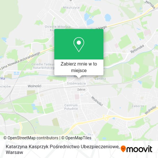 Mapa Katarzyna Kasprzyk Pośrednictwo Ubezpieczeniowe