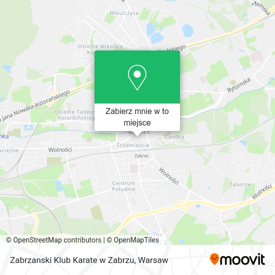 Mapa Zabrzanski Klub Karate w Zabrzu