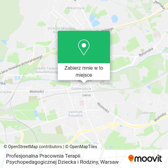 Mapa Profesjonalna Pracownia Terapii Psychopedagogicznej Dziecka i Rodziny