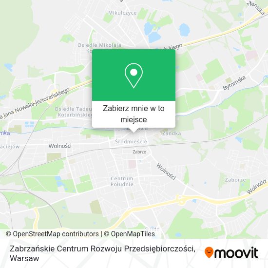 Mapa Zabrzańskie Centrum Rozwoju Przedsiębiorczości