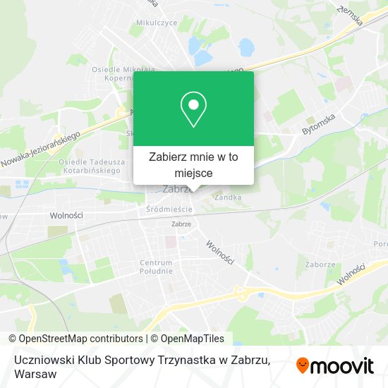 Mapa Uczniowski Klub Sportowy Trzynastka w Zabrzu