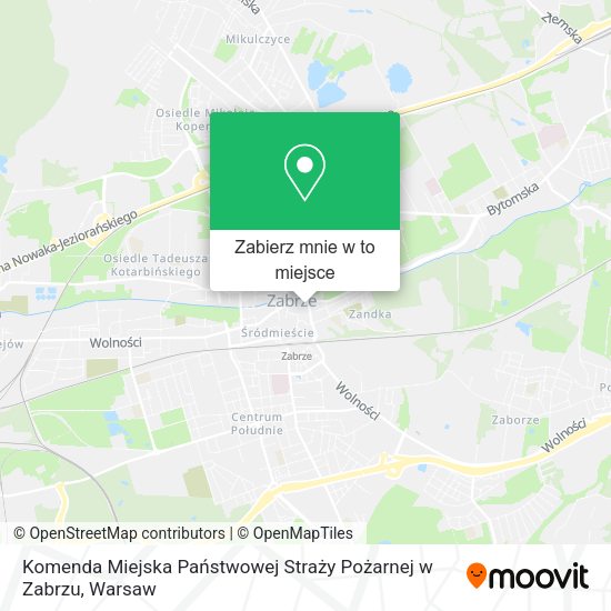 Mapa Komenda Miejska Państwowej Straży Pożarnej w Zabrzu