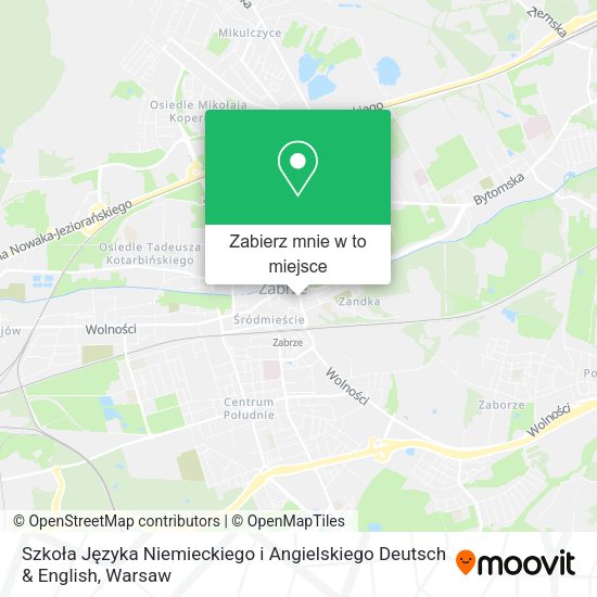 Mapa Szkoła Języka Niemieckiego i Angielskiego Deutsch & English