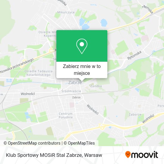 Mapa Klub Sportowy MOSiR Stal Zabrze