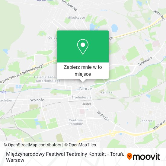 Mapa Międzynarodowy Festiwal Teatralny Kontakt - Toruń