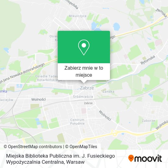 Mapa Miejska Biblioteka Publiczna im. J. Fusieckiego Wypożyczalnia Centralna