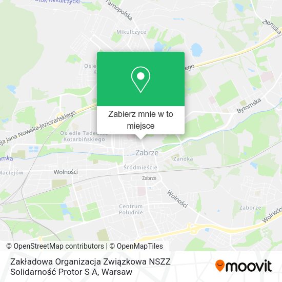 Mapa Zakładowa Organizacja Związkowa NSZZ Solidarność Protor S A