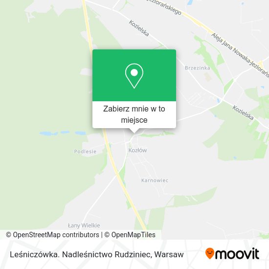 Mapa Leśniczówka. Nadleśnictwo Rudziniec