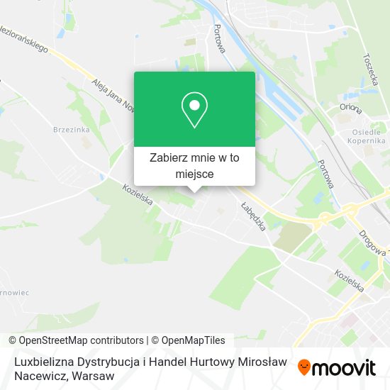 Mapa Luxbielizna Dystrybucja i Handel Hurtowy Mirosław Nacewicz