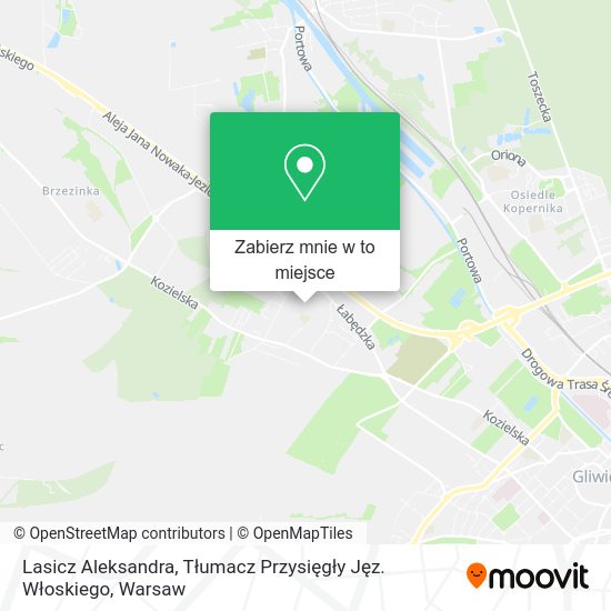 Mapa Lasicz Aleksandra, Tłumacz Przysięgły Jęz. Włoskiego