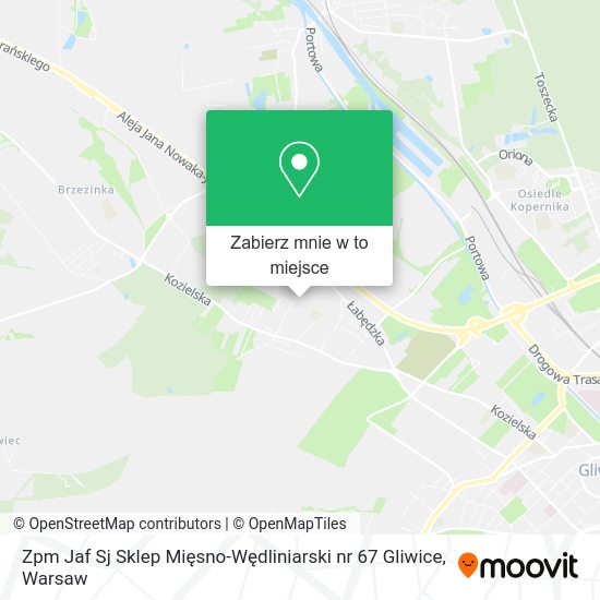 Mapa Zpm Jaf Sj Sklep Mięsno-Wędliniarski nr 67 Gliwice