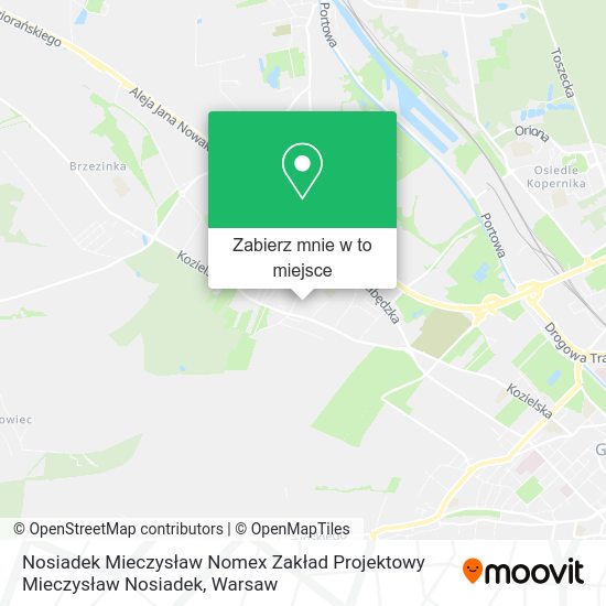 Mapa Nosiadek Mieczysław Nomex Zakład Projektowy Mieczysław Nosiadek