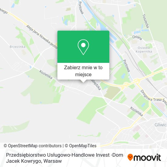 Mapa Przedsiębiorstwo Usługowo-Handlowe Invest -Dom Jacek Kowrygo