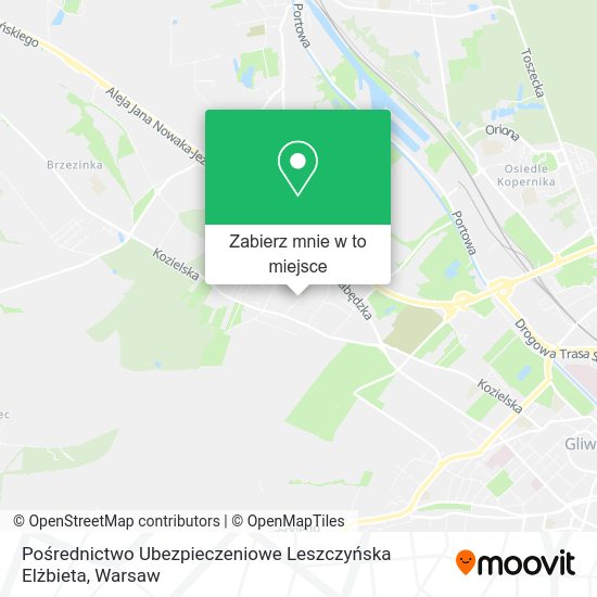 Mapa Pośrednictwo Ubezpieczeniowe Leszczyńska Elżbieta