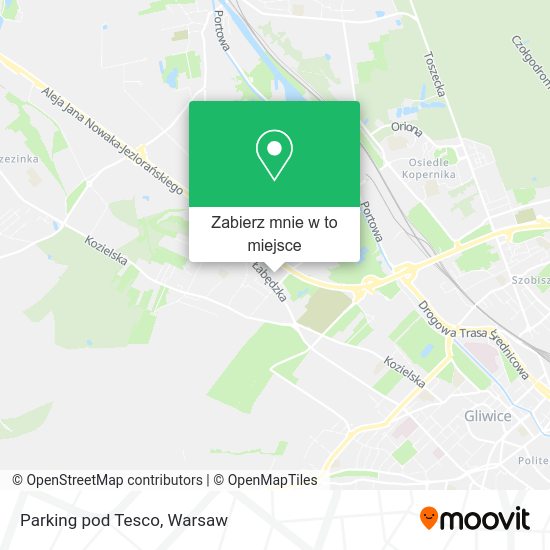 Mapa Parking pod Tesco