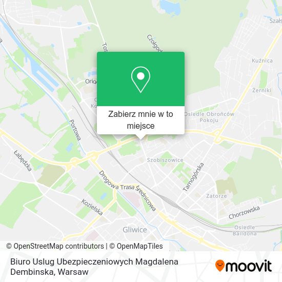 Mapa Biuro Uslug Ubezpieczeniowych Magdalena Dembinska