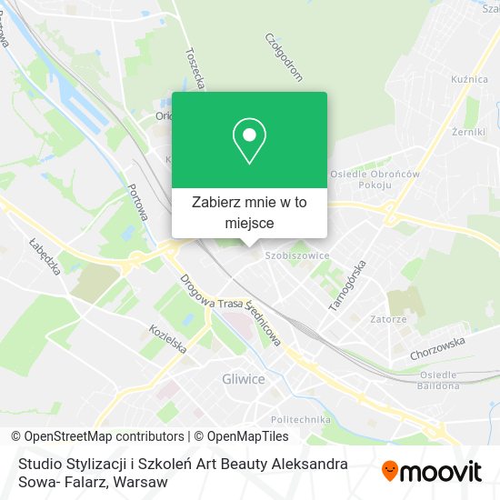 Mapa Studio Stylizacji i Szkoleń Art Beauty Aleksandra Sowa- Falarz