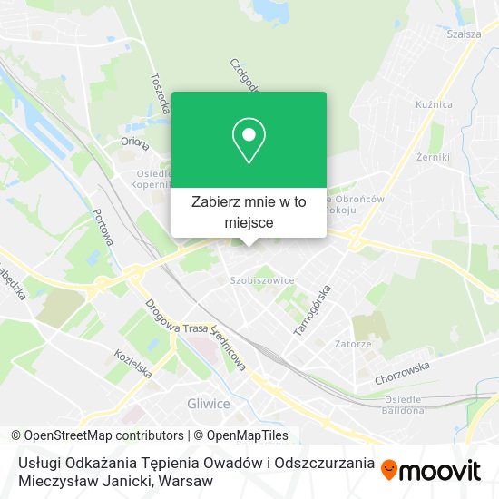 Mapa Usługi Odkażania Tępienia Owadów i Odszczurzania Mieczysław Janicki