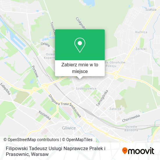 Mapa Filipowski Tadeusz Uslugi Naprawcze Pralek i Prasownic