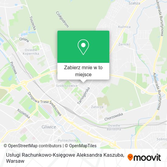 Mapa Usługi Rachunkowo-Księgowe Aleksandra Kaszuba