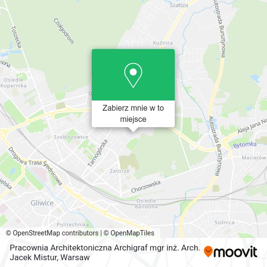 Mapa Pracownia Architektoniczna Archigraf mgr inż. Arch. Jacek Mistur