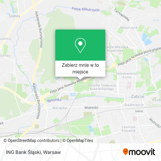 Mapa ING Bank Śląski