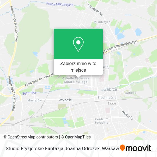 Mapa Studio Fryzjerskie Fantazja Joanna Odrozek