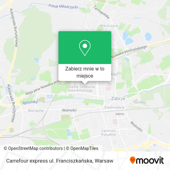 Mapa Carrefour express ul. Franciszkańska