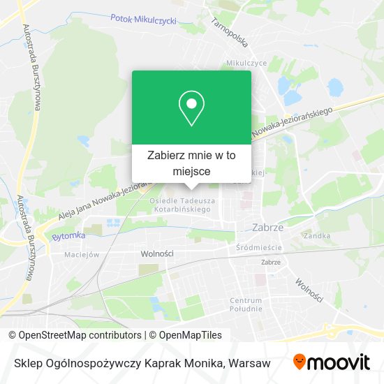 Mapa Sklep Ogólnospożywczy Kaprak Monika