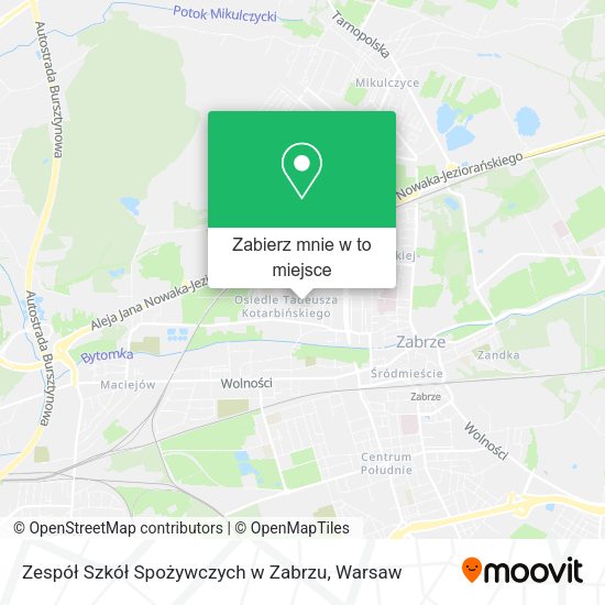 Mapa Zespół Szkół Spożywczych w Zabrzu