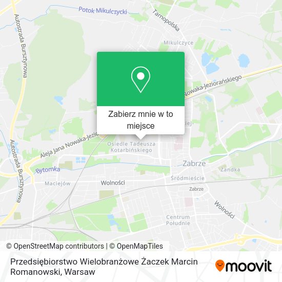 Mapa Przedsiębiorstwo Wielobranżowe Żaczek Marcin Romanowski