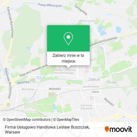 Mapa Firma Uslugowo Handlowa Leslaw Buszczak