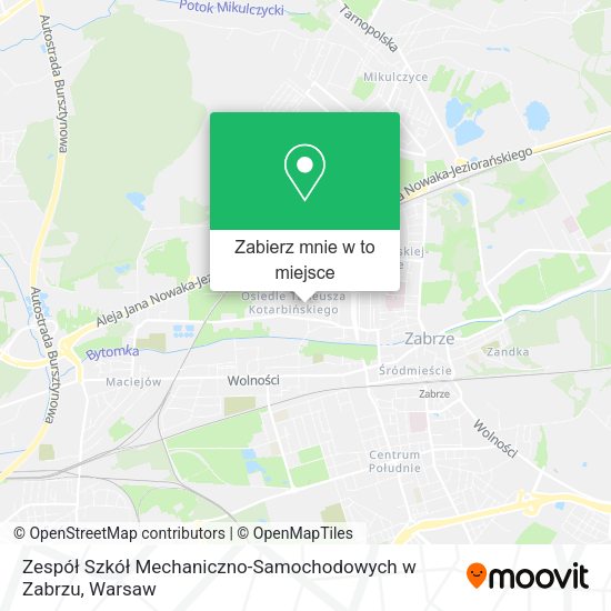 Mapa Zespół Szkół Mechaniczno-Samochodowych w Zabrzu