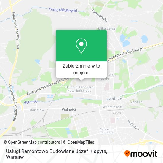 Mapa Usługi Remontowo Budowlane Józef Kłapyta