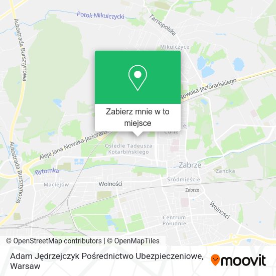 Mapa Adam Jędrzejczyk Pośrednictwo Ubezpieczeniowe