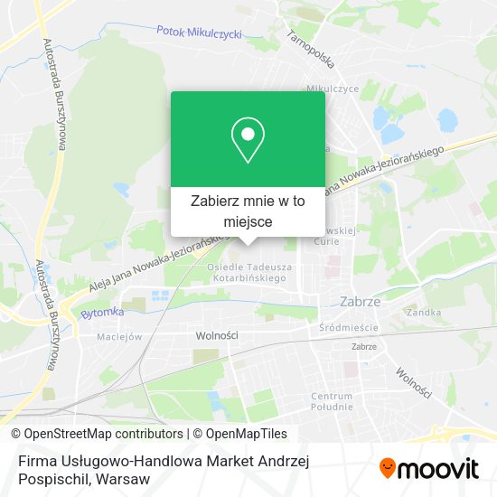 Mapa Firma Usługowo-Handlowa Market Andrzej Pospischil