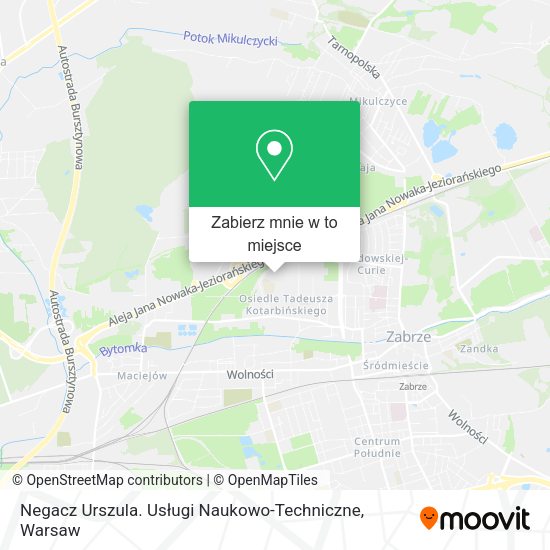 Mapa Negacz Urszula. Usługi Naukowo-Techniczne