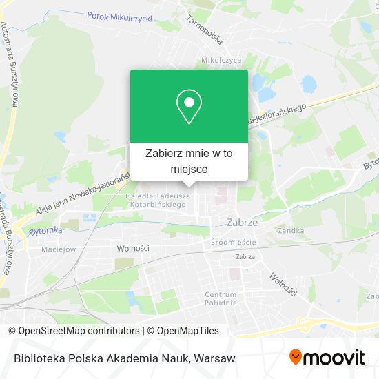 Mapa Biblioteka Polska Akademia Nauk