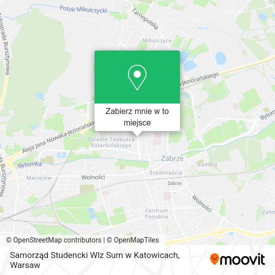 Mapa Samorząd Studencki Wlz Sum w Katowicach