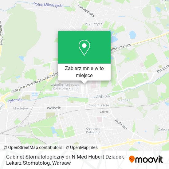 Mapa Gabinet Stomatologiczny dr N Med Hubert Dziadek Lekarz Stomatolog