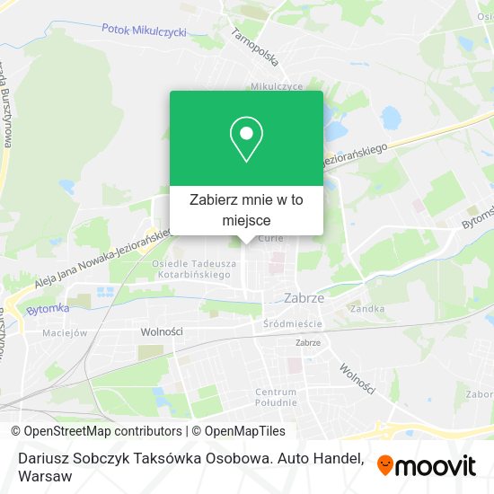 Mapa Dariusz Sobczyk Taksówka Osobowa. Auto Handel