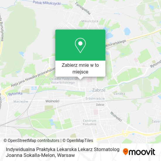 Mapa Indywidualna Praktyka Lekarska Lekarz Stomatolog Joanna Sokalla-Melon