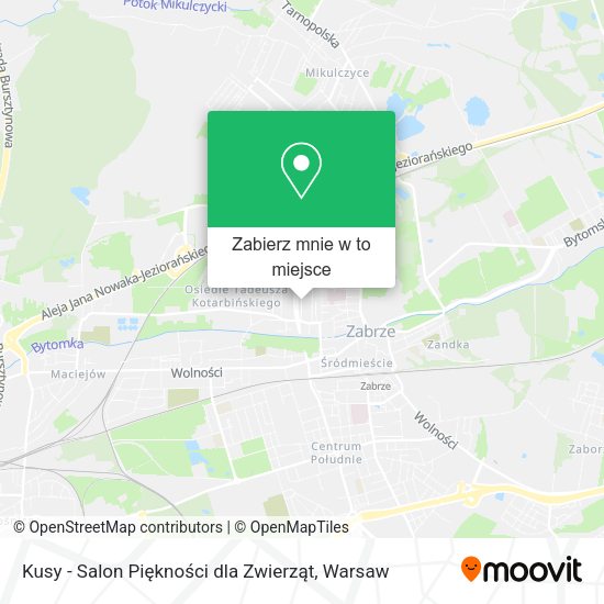 Mapa Kusy - Salon Piękności dla Zwierząt