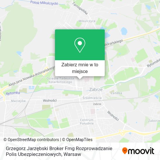 Mapa Grzegorz Jarzębski Broker Fmg Rozprowadzanie Polis Ubezpieczeniowych