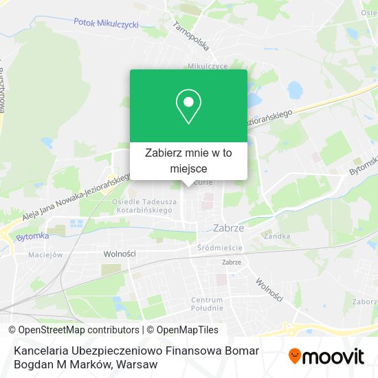 Mapa Kancelaria Ubezpieczeniowo Finansowa Bomar Bogdan M Marków